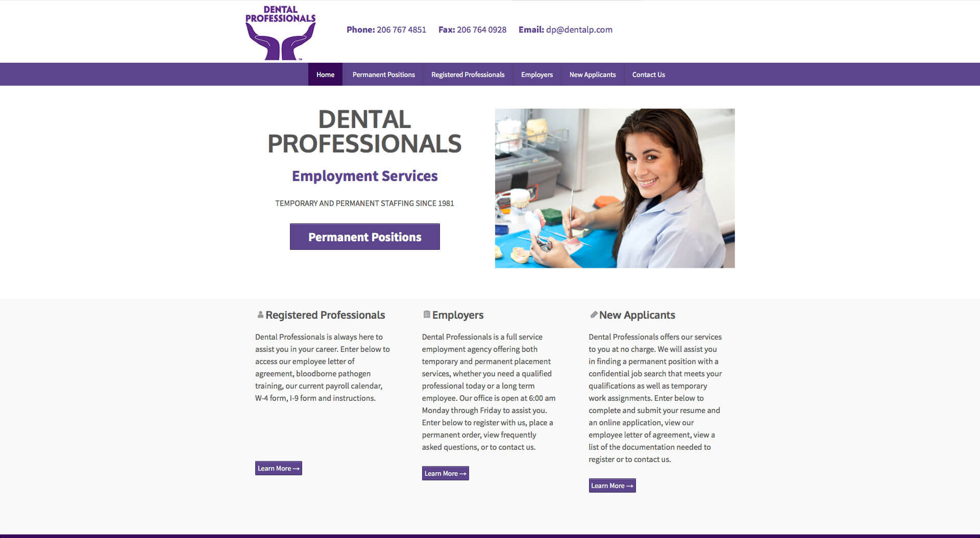 Dental Professionals Website Old Design