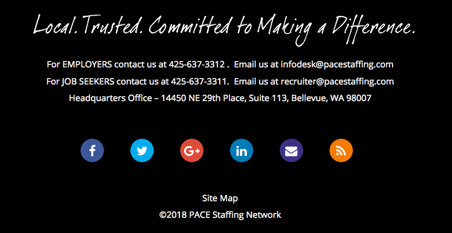 Pace Staffing Social Media LInks