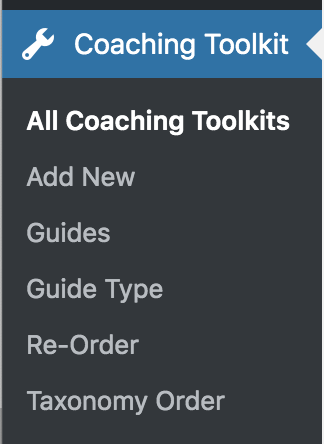 Coaching Toolkit structure