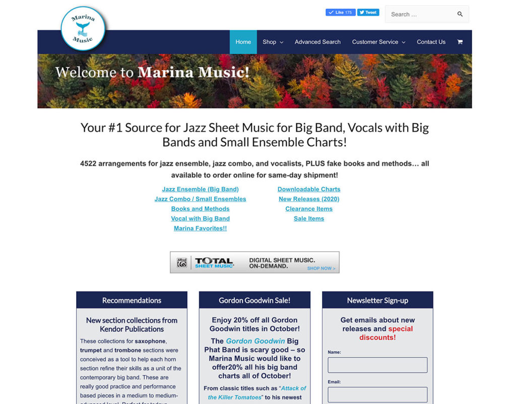Marina Music New Homepage